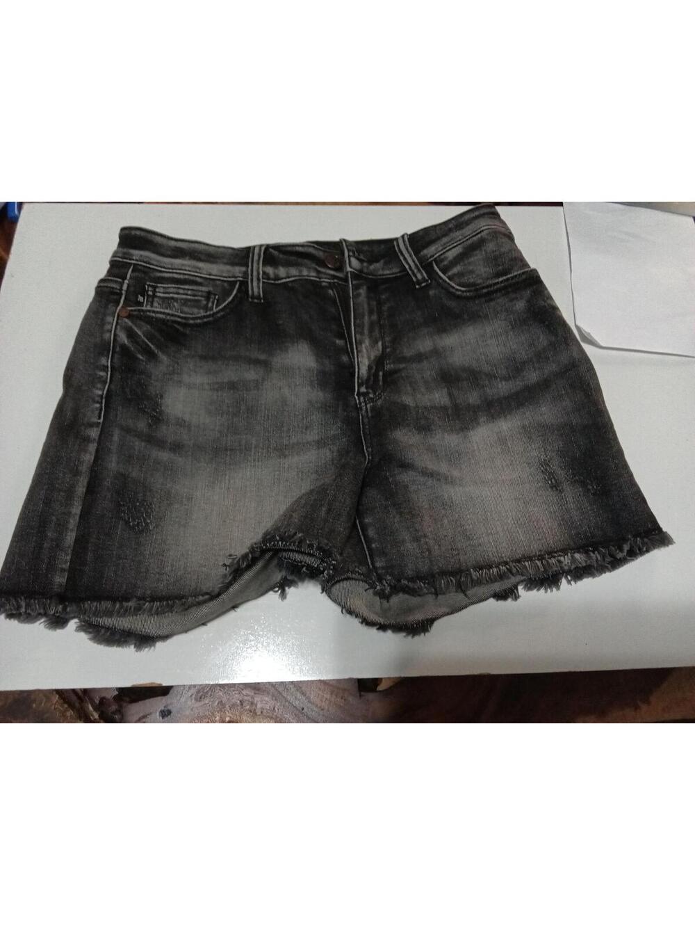 Judy Blue Distressed Black Denim Shorts - Size M